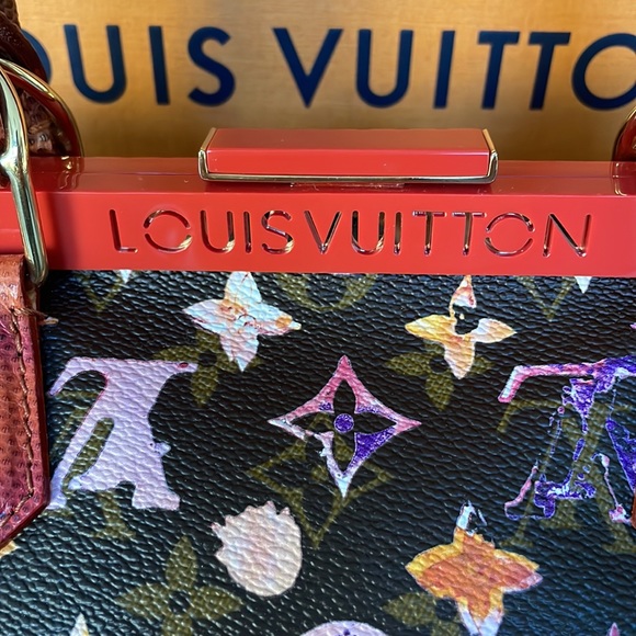 LOUIS VUITTON WATERCOLOR AQUARELLE MONOGRAM PAPILLON FRAME SNAKESKIN BAG - Picture 7 of 11